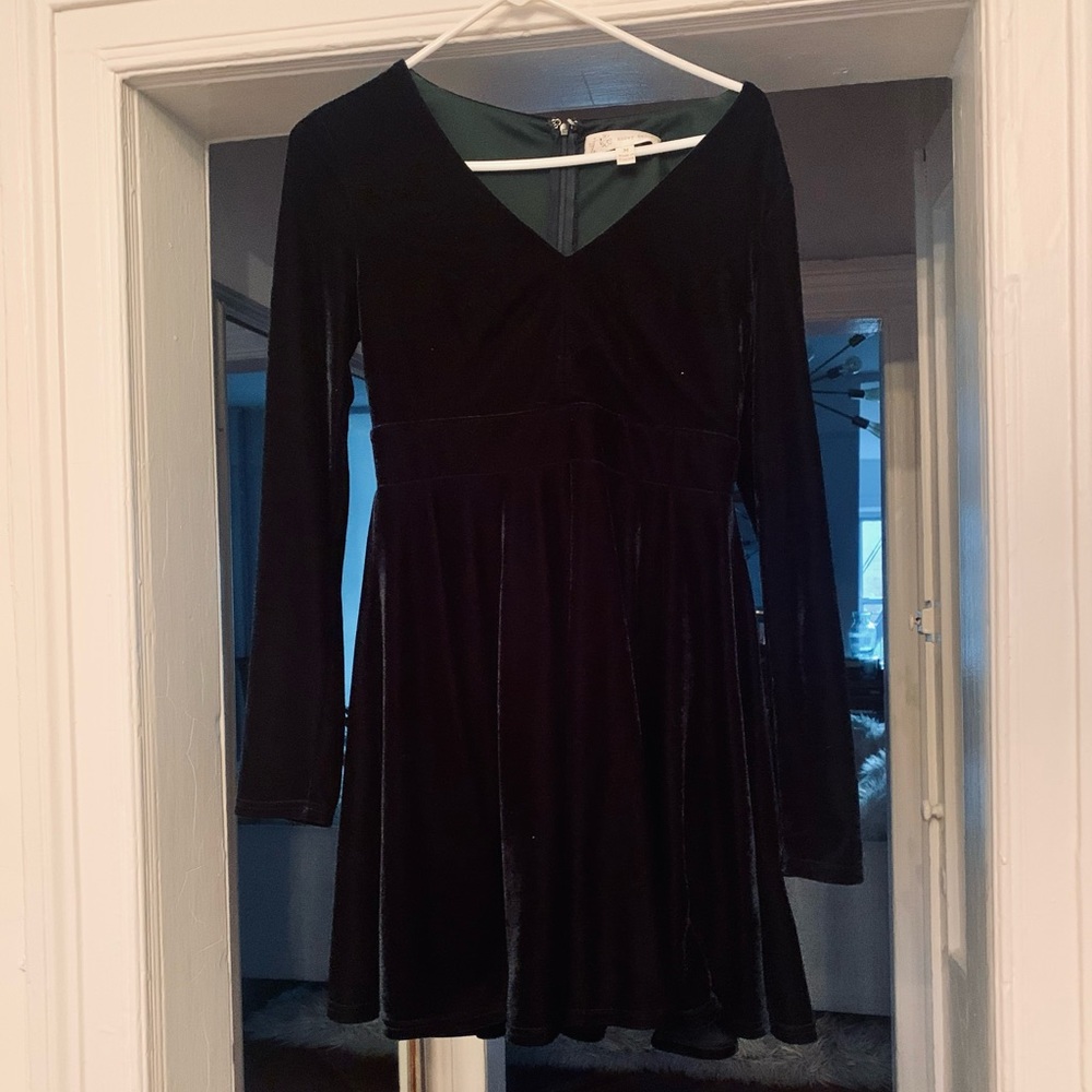 Honey Belie rich green velvet dress